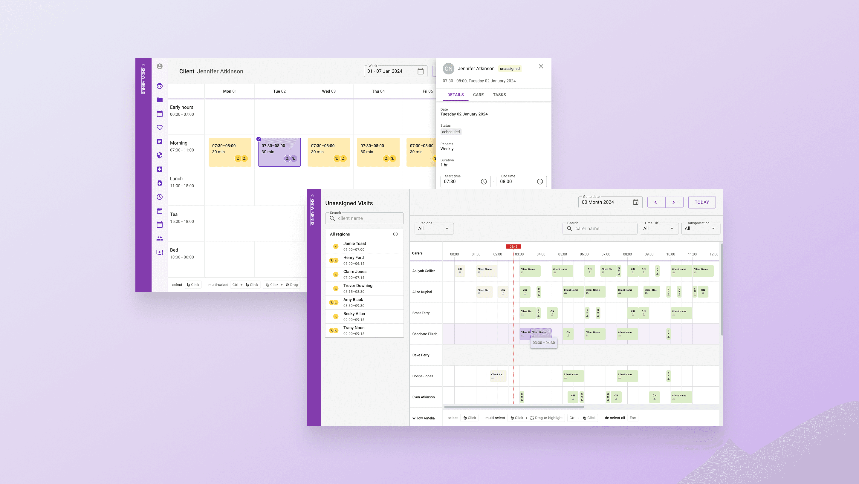 Healthcare rostering product at Cera Care